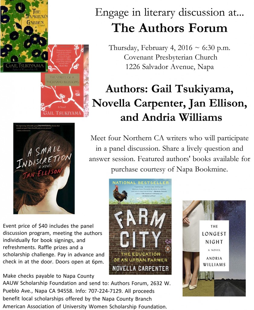 The Authors Forum, Thursday, February 4, 2016, the Covenant Presbyterian Church